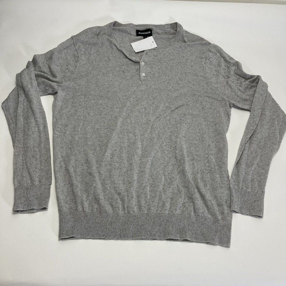 Bonobos Gray Long Sleeve Top Lightweight Slim Fit Womens Size L